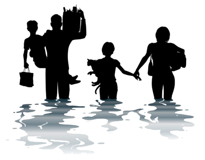 family affected by a flood